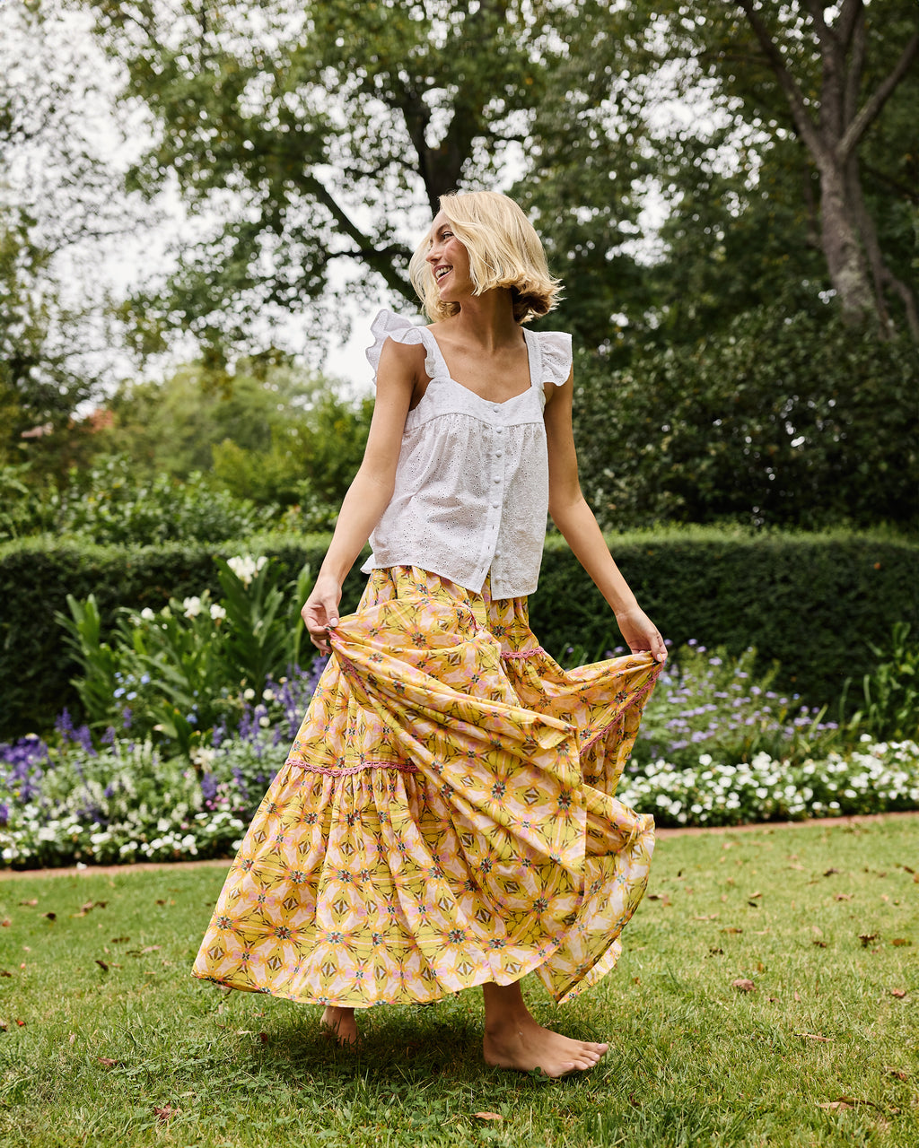 Lilly Flutter Sleeve Tank Top - Daisy Eyelet – Brooks Avenue