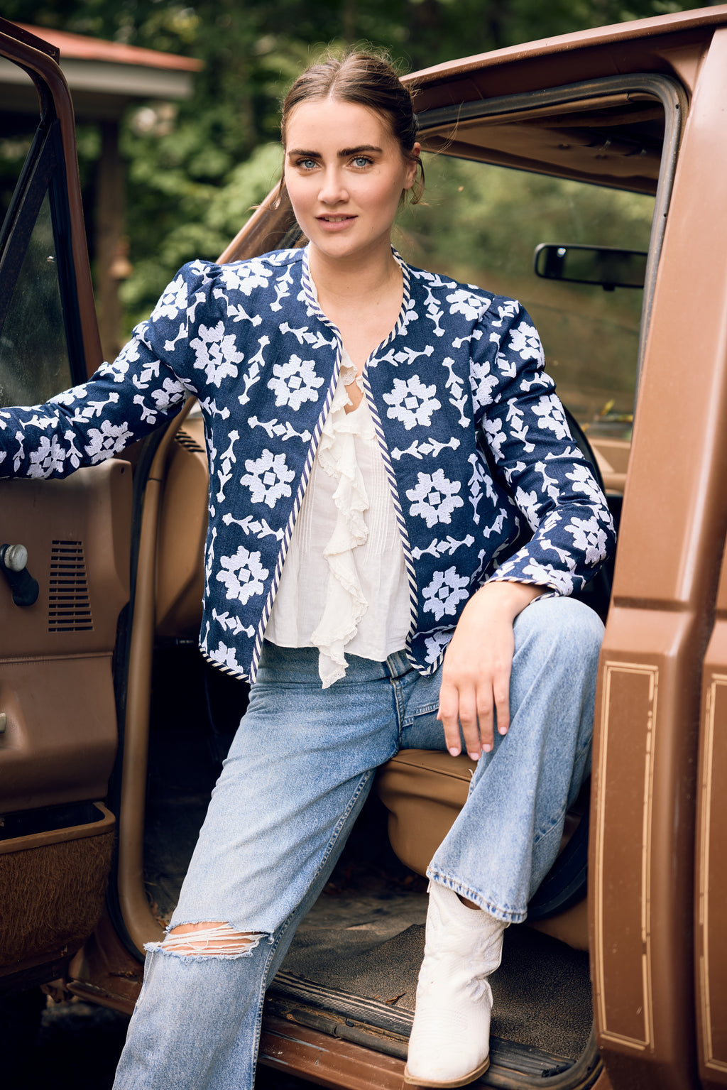 Rosy Jacket - Denim Embroidered – Brooks Avenue