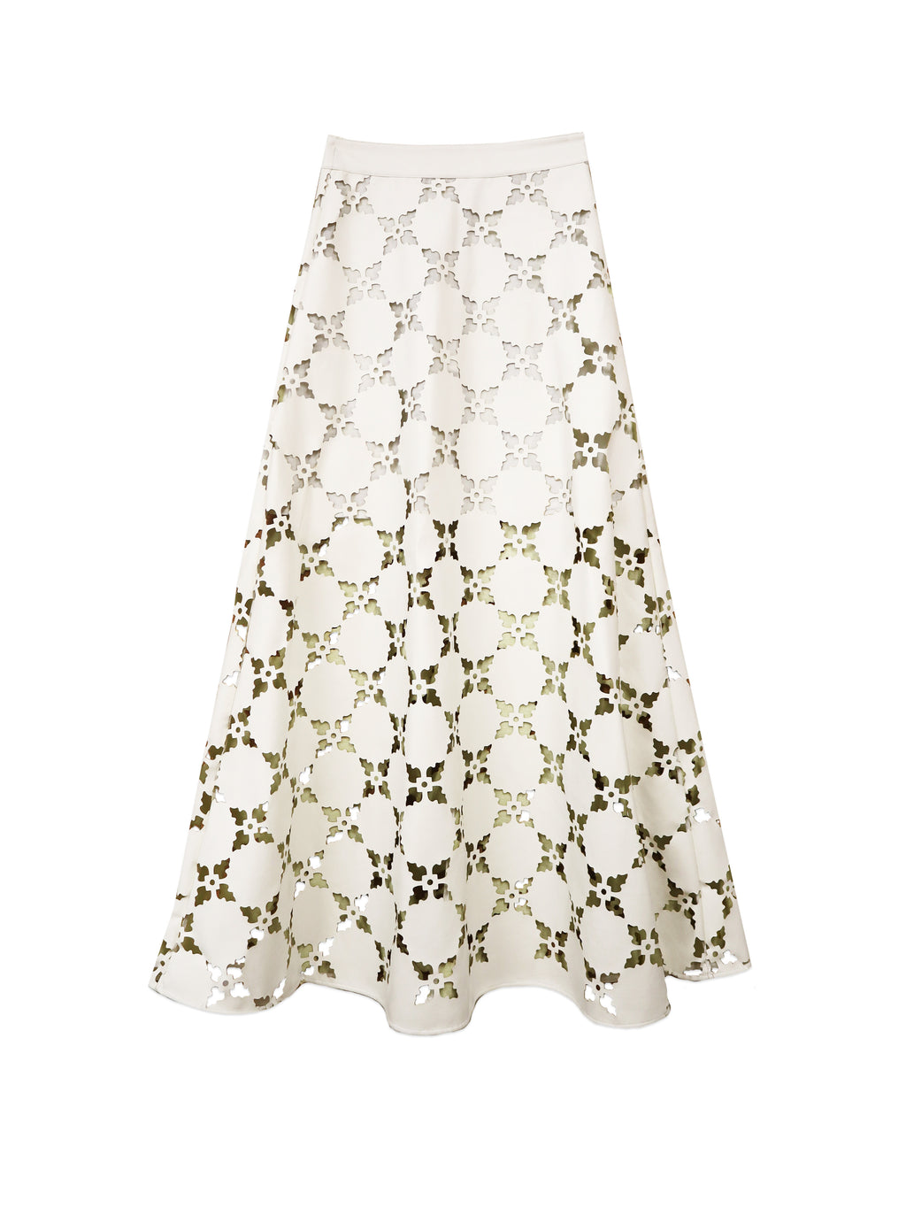 Elizabeth Skirt - White Laser Cut Leather | Brooks Avenue