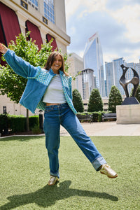 Isabella Sherpa Jacket - Blue Clover