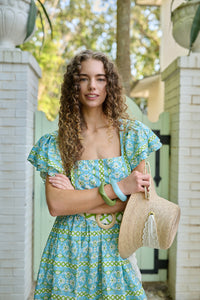 Margaret Midi Dress - Fleur de Lune Blue