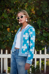Rosy Jacket - Blue Clover Embroidered