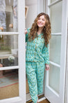 Scalloped Pajama Set Long - English Gardens Teal