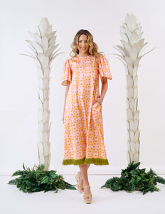 Georgia Dress - Orange Azalea