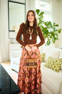 Jess Tiered Maxi Skirt - Farmhouse Pink