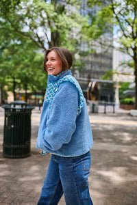 Isabella Sherpa Jacket - Blue Clover