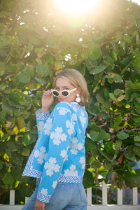 Rosy Jacket - Blue Clover Embroidered