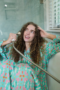 Scalloped Pajama Set Long - Birds of Paradise