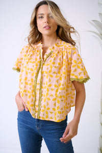 Parham Blouse - Orange Azalea