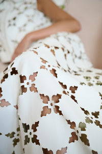 Elizabeth Skirt - White Laser Cut Leather