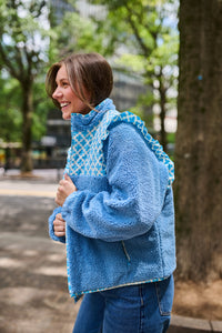 Isabella Sherpa Jacket - Blue Clover