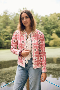 Rosy Jacket - Pink Embroidered