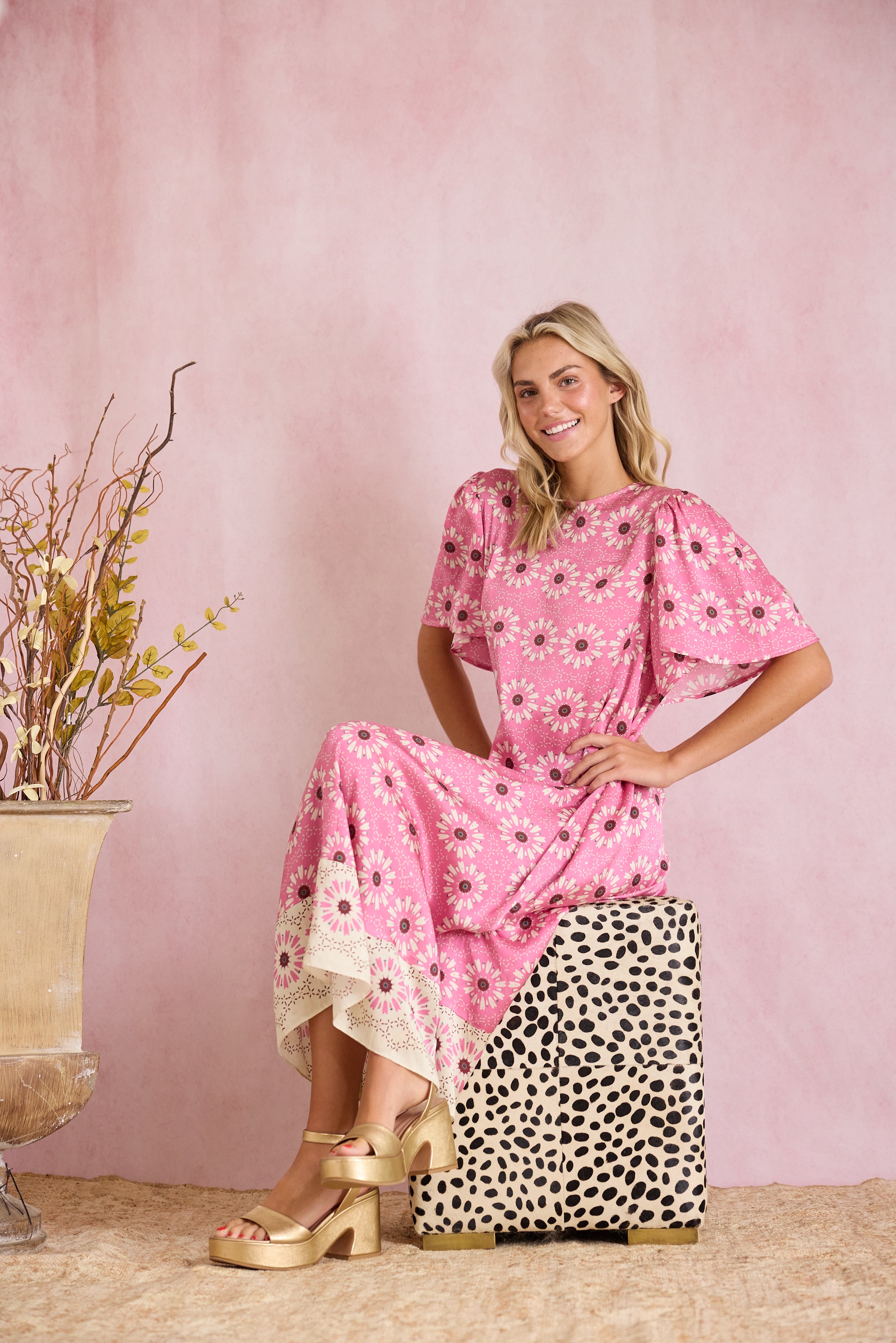 Georgia Dress - Wildflower Pink