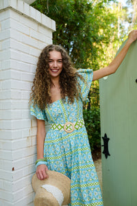 Margaret Midi Dress - Fleur de Lune Blue