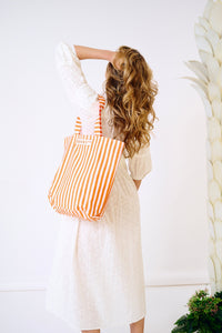 Signature Striped Tote Bag