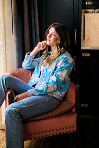 Rosy Jacket - Blue Clover Embroidered