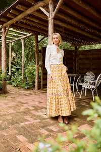 Triple Tiered Maxi Skirt - Mango Tango