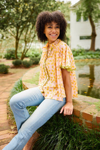 Parham Blouse - Orange Azalea