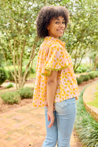 Parham Blouse - Orange Azalea