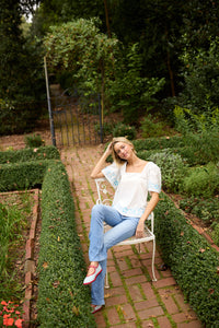 Georgia Blouse - Embroidered Periwinkle