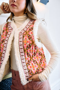 Willow Sherpa Vest - Farmhouse Pink