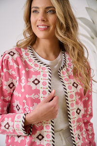 Rosy Jacket - Pink Embroidered