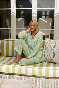 Scalloped Pajama Set Long - Elephant Falls