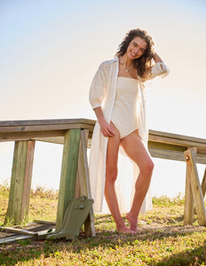 Women's Penne Cover Up Dress - White Eyelet