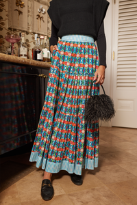 Triple Tiered Maxi Skirt - Blue Lotus