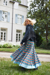 Triple Tiered Maxi Skirt - Blue Lotus