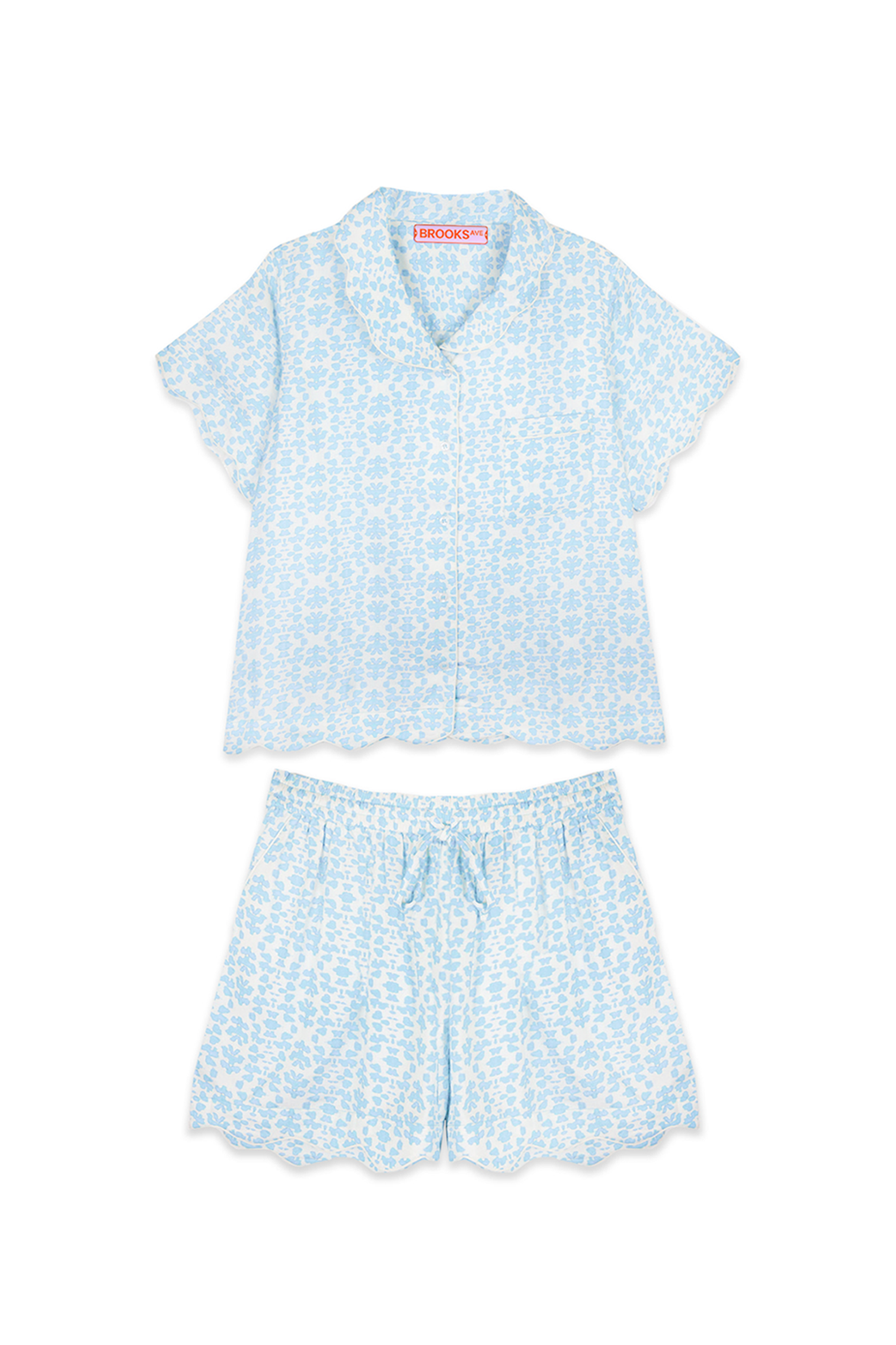 Light blue pajama online short set