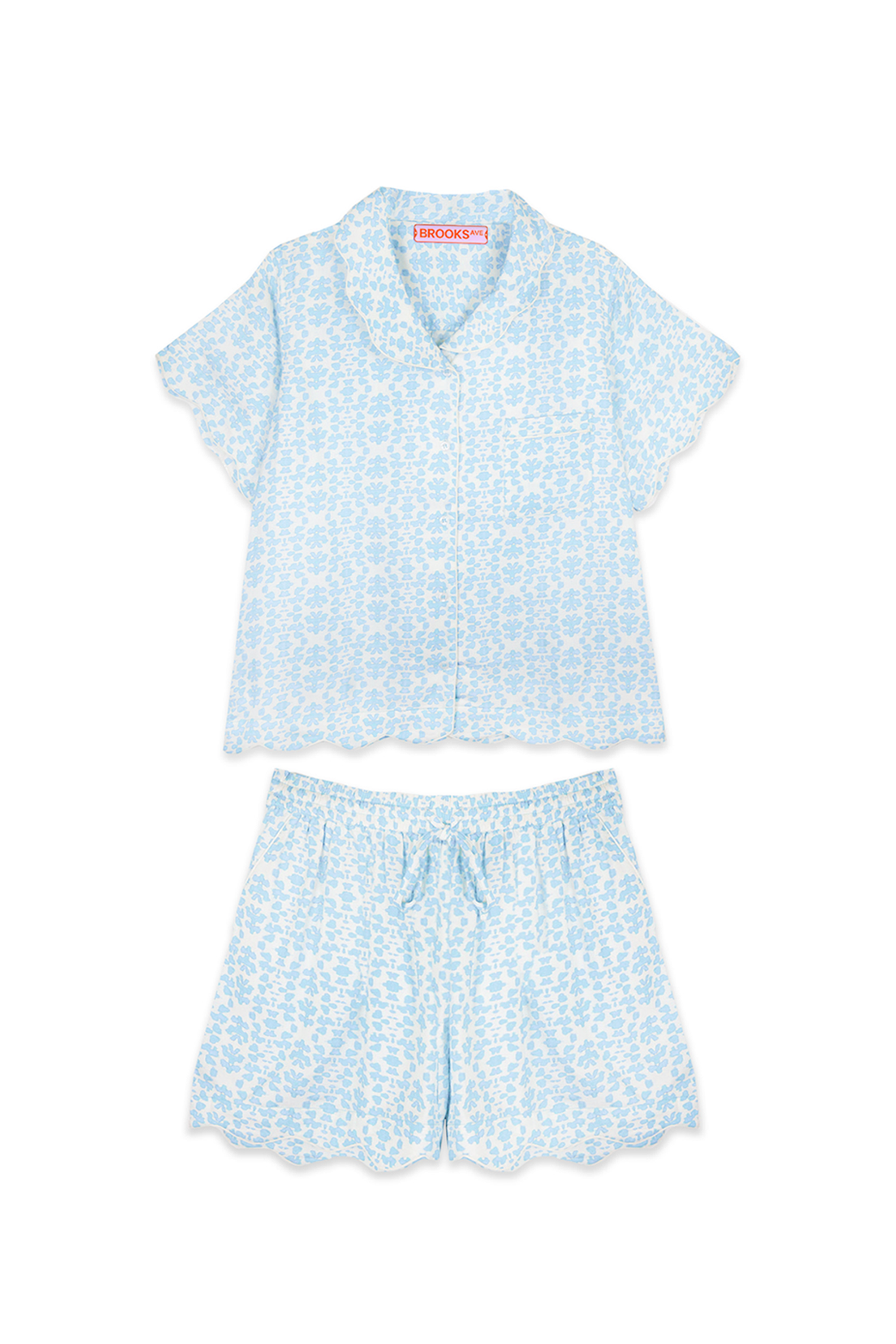 Light blue pajama short set hot sale