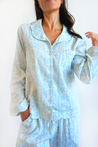 Scalloped Pajama Set Long - Blue Chintz