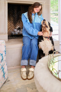 Isabella Sherpa Jacket - Blue Clover