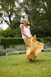 Triple Tiered Maxi Skirt - Mango Tango