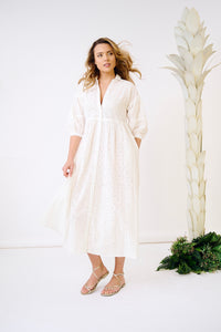 Women's Penne Cover Up Dress - White Eyelet