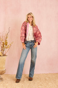 Eloise Reversible Quilted Jacket - Wildflower Pink