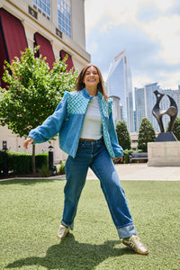 Isabella Sherpa Jacket - Blue Clover