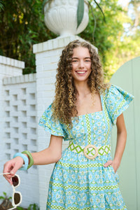 Margaret Midi Dress - Fleur de Lune Blue