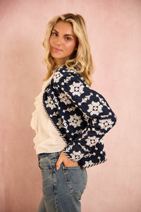 Rosy Jacket - Denim Embroidered