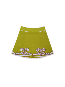 PRE-ORDER Park Quilted Mini Skirt - Pear Trapunto