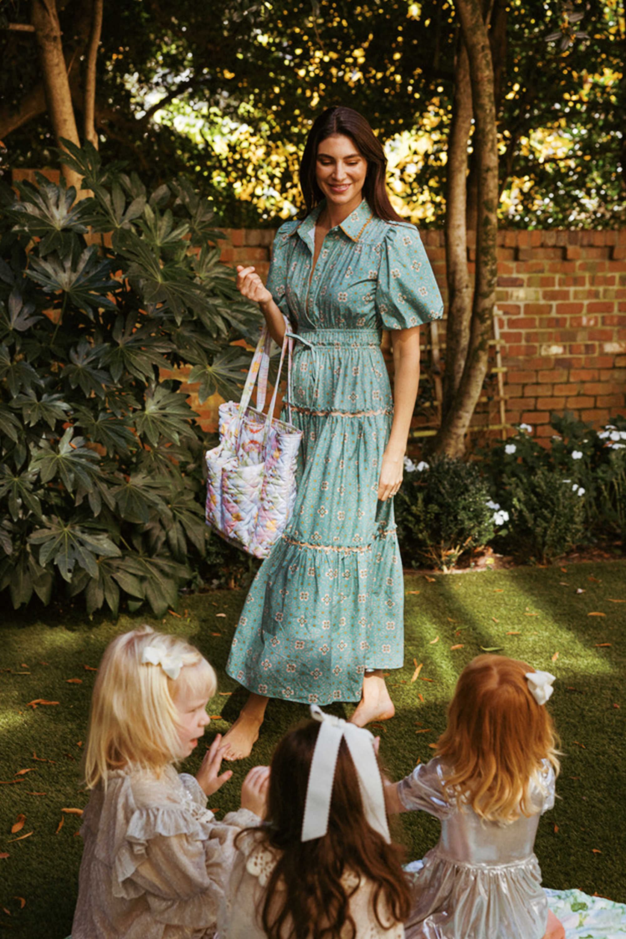 Banyan Street Puff Sleeve Dress - Starry Night Blue