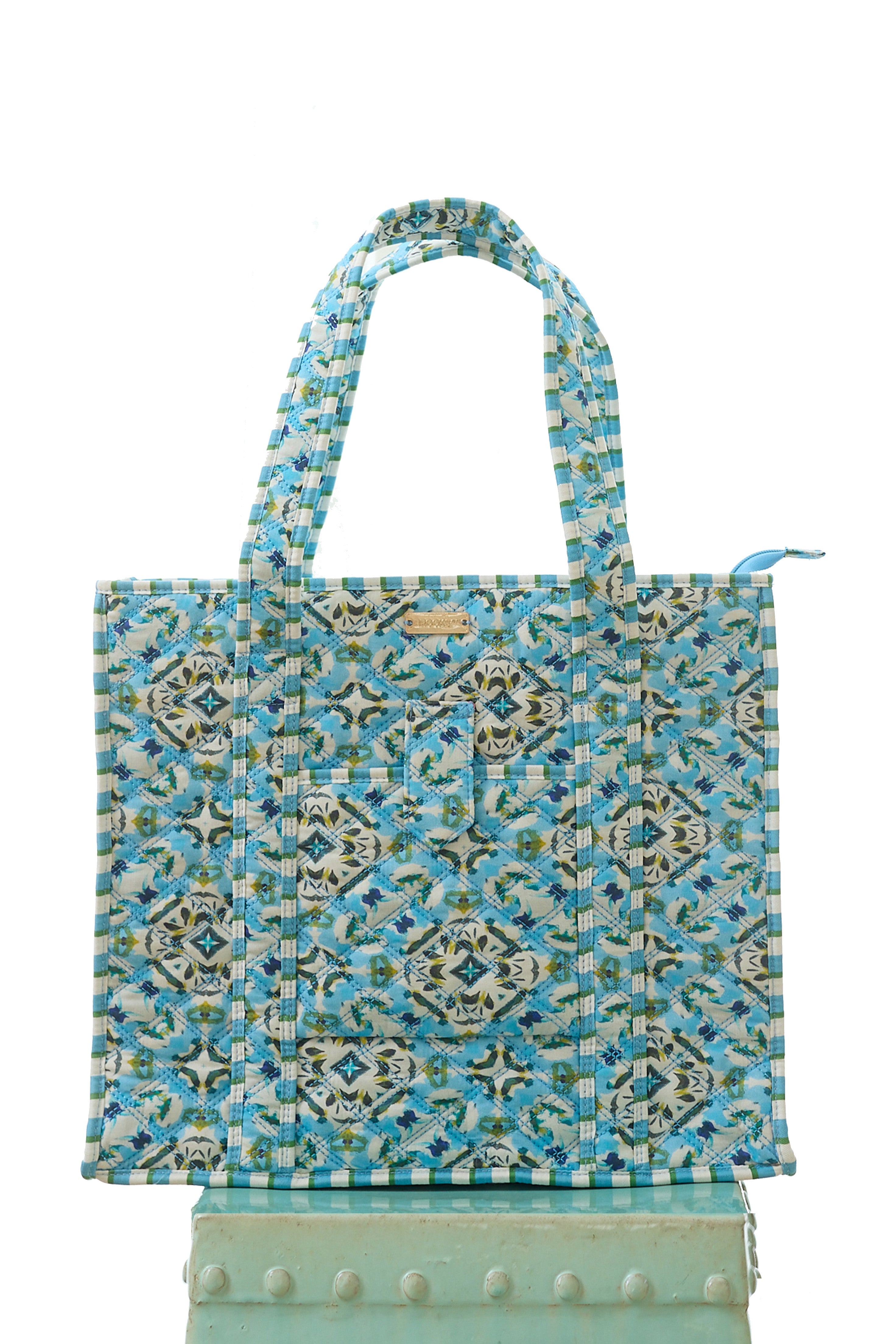 On the Road Quilted Tote - English Tile