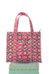 On the Road Quilted Tote - Strawberry Fields