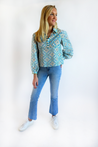 Scalloped Long Sleeve Blouse - English Tile