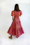 Banyan Street Puff Sleeve Dress - Sunflower Pink & Stripe