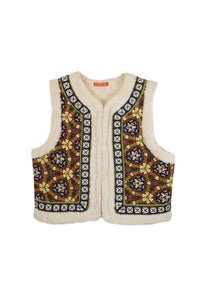 Willow Sherpa Reversible Vest - Chestnut Swirl