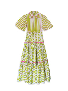 Brooks Avenue | Women's Banyan Puff Sleeve Dress - Lime & Vine Medium Brooks Avenue | Women's Banyan Puff Sleeve Dress - Lime & Vine Medium