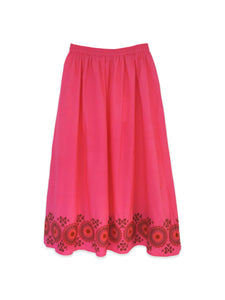 Brooks Avenue | Madelyn Midi Skirt - Pink Embroidered