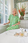 Scalloped Pajama Set Short - Flora Green